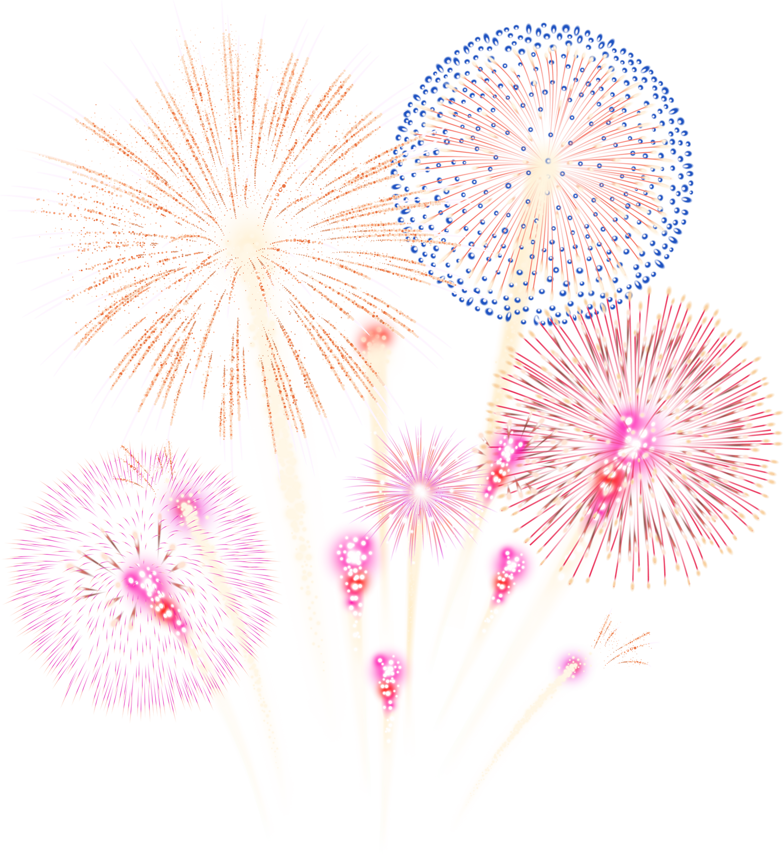 Fireworks realistic isolated