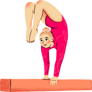 Textured Semi-Realistic Woman Gymnast 