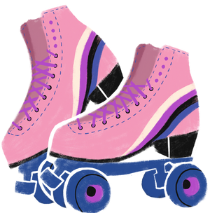 Handdrawn Textured Organic LGBTQ+  Roller Skates